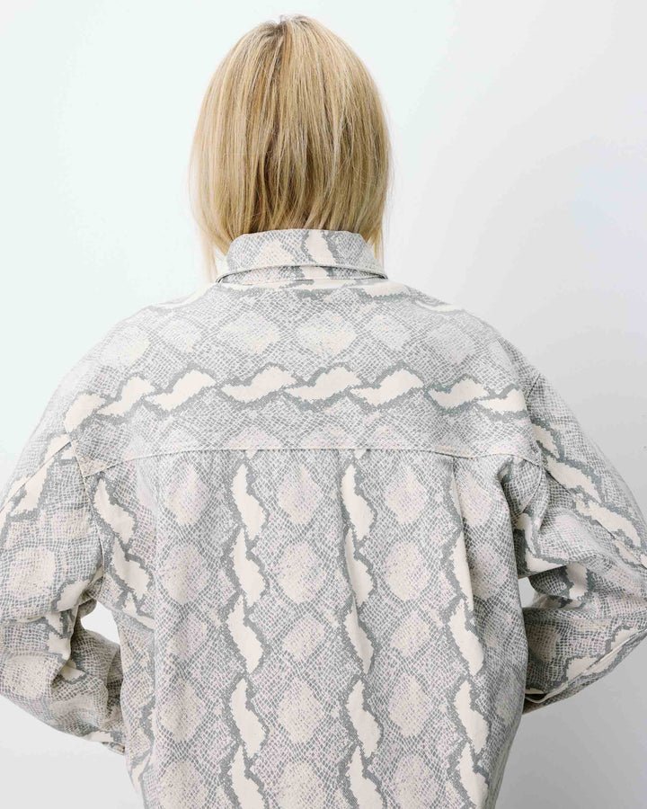 Printed denim shirt python Adriana