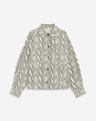 Printed denim shirt python Adriana