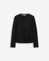 Top en dentelle transparente manches longues noir Aube