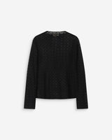 Top en dentelle transparente manches longues noir Aube