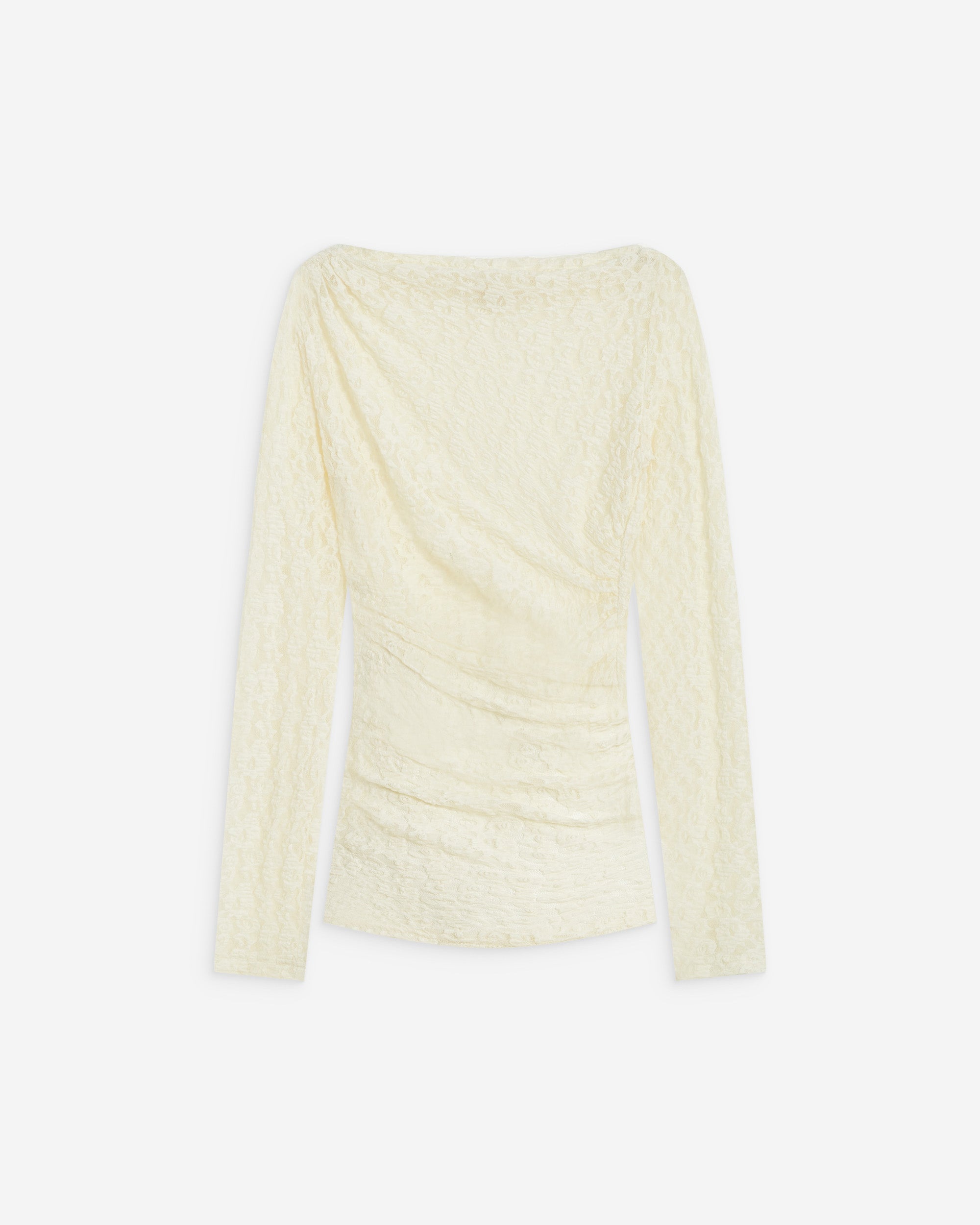 Top de encaje cuello barco ecru Avoine