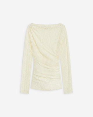 Top de encaje cuello barco ecru Avoine