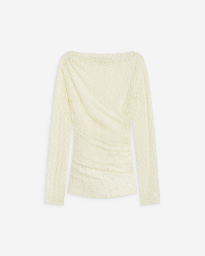 Top de encaje cuello barco ecru Avoine
