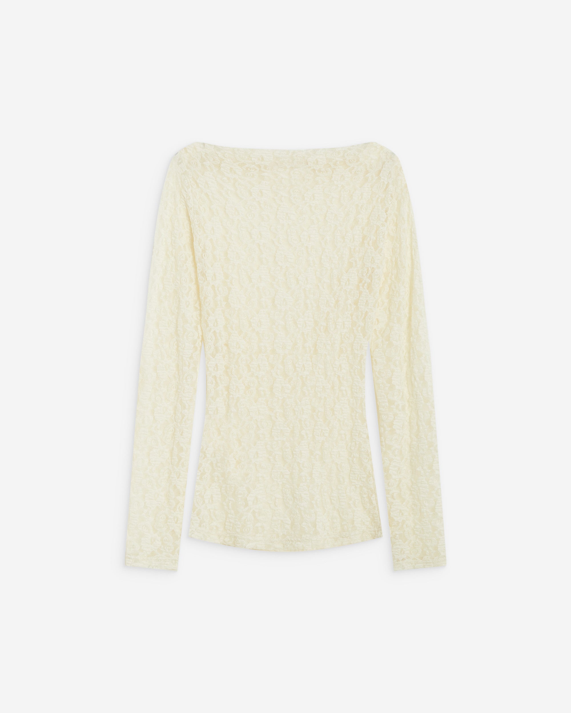 Top de encaje cuello barco ecru Avoine