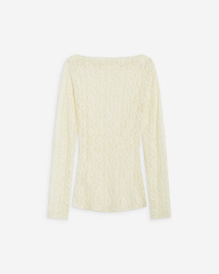 Top de encaje cuello barco ecru Avoine