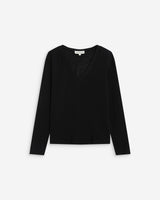 Camiseta de manga larga escote en V noir Abricot
