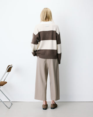 Striped polo sweater sable Astre