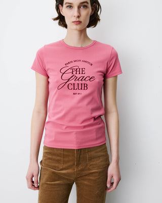 Camiseta cuello redondo con texto blush Amoris