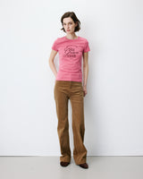 Camiseta cuello redondo con texto blush Amoris