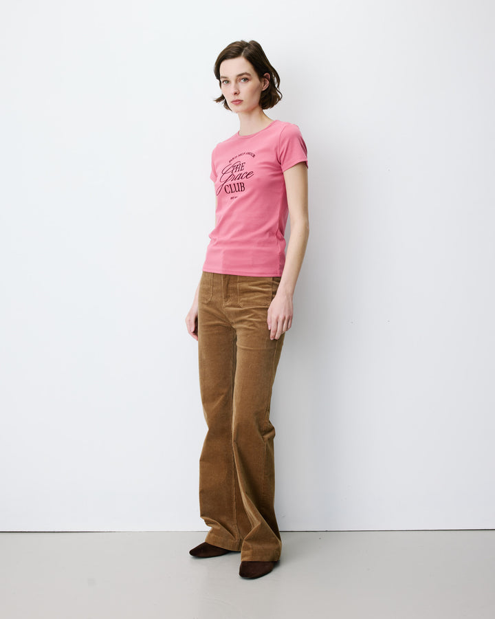 Camiseta cuello redondo con texto blush Amoris