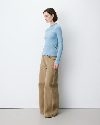 Jersey ajustado cuello alto bleuet Alino