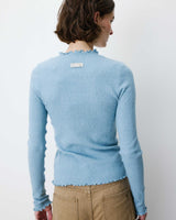 Jersey ajustado cuello alto bleuet Alino