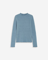 Jersey ajustado cuello alto bleuet Alino