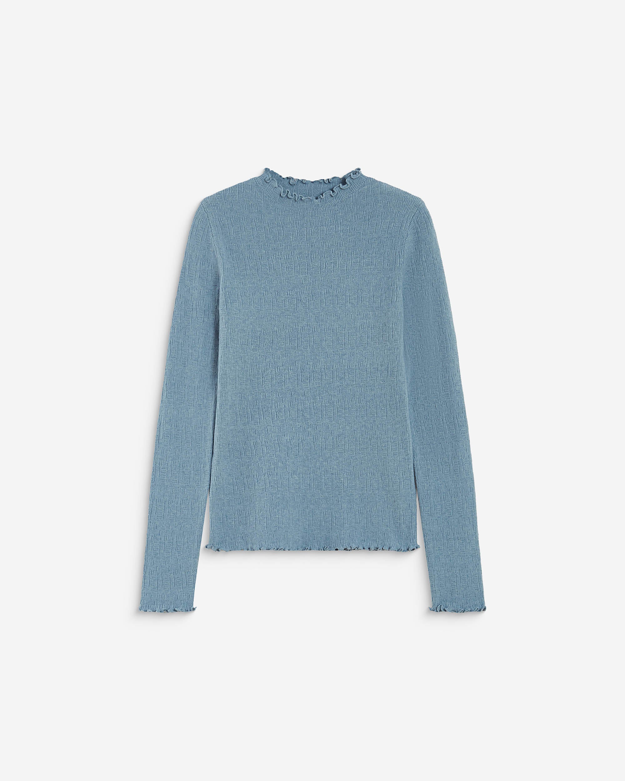 Jersey ajustado cuello alto bleuet Alino