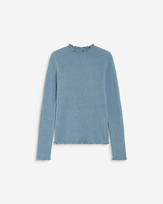 Jersey ajustado cuello alto bleuet Alino