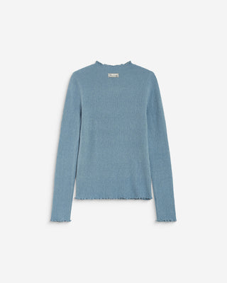 Jersey ajustado cuello alto bleuet Alino