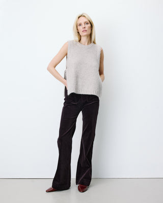 Sleeveless side-tie sweater grege Argan