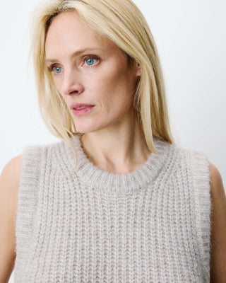 Sleeveless side-tie sweater grege Argan