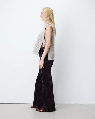 Sleeveless side-tie sweater grege Argan