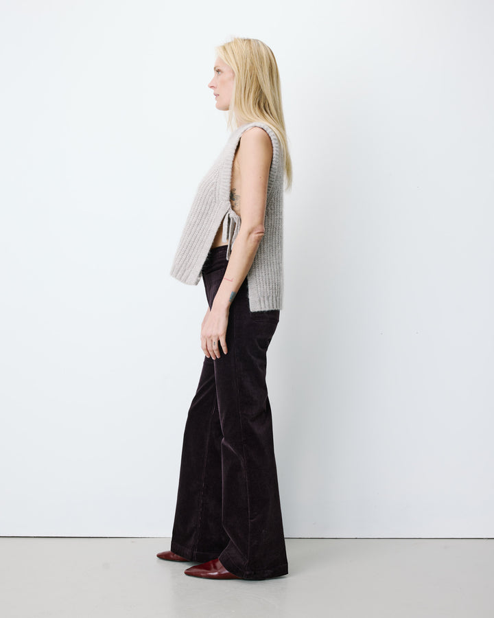 Sleeveless side-tie sweater grege Argan