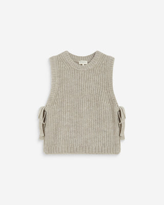 Sleeveless side-tie sweater grege Argan