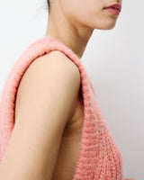 Sleeveless side-tie sweater peche Argan