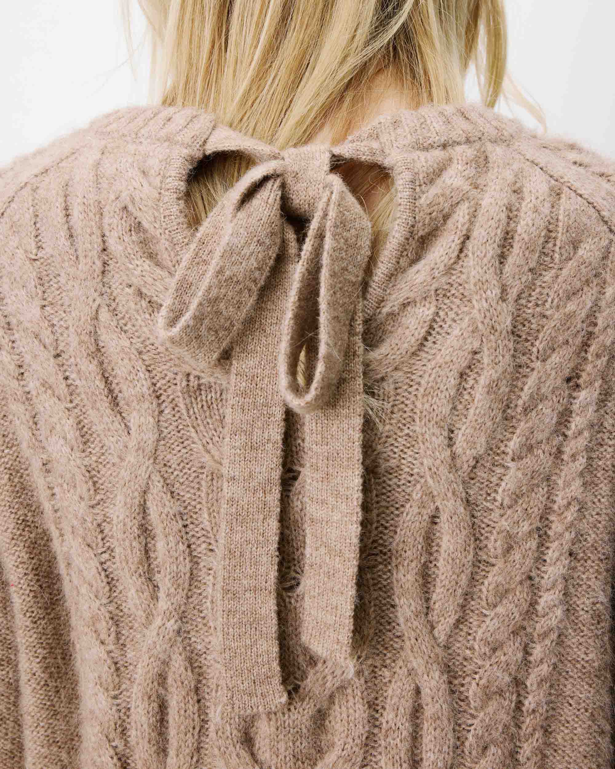 Sweater with back knot beige Arcelin