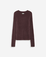 Pull doux près du corps col rond aubergine Auryn