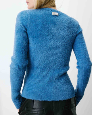 Pull doux près du corps col rond bleuet Auryn
