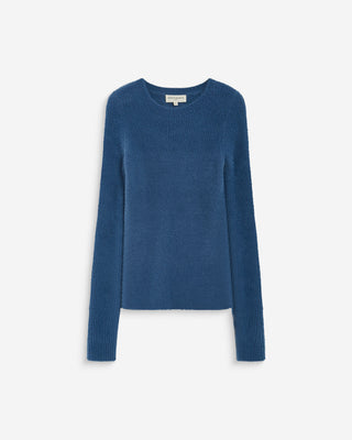 Pull doux près du corps col rond bleuet Auryn