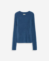 Pull doux près du corps col rond bleuet Auryn