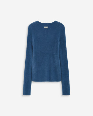 Pull doux près du corps col rond bleuet Auryn