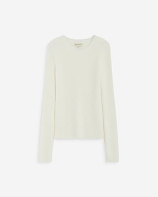 Pull doux près du corps col rond ecru Auryn