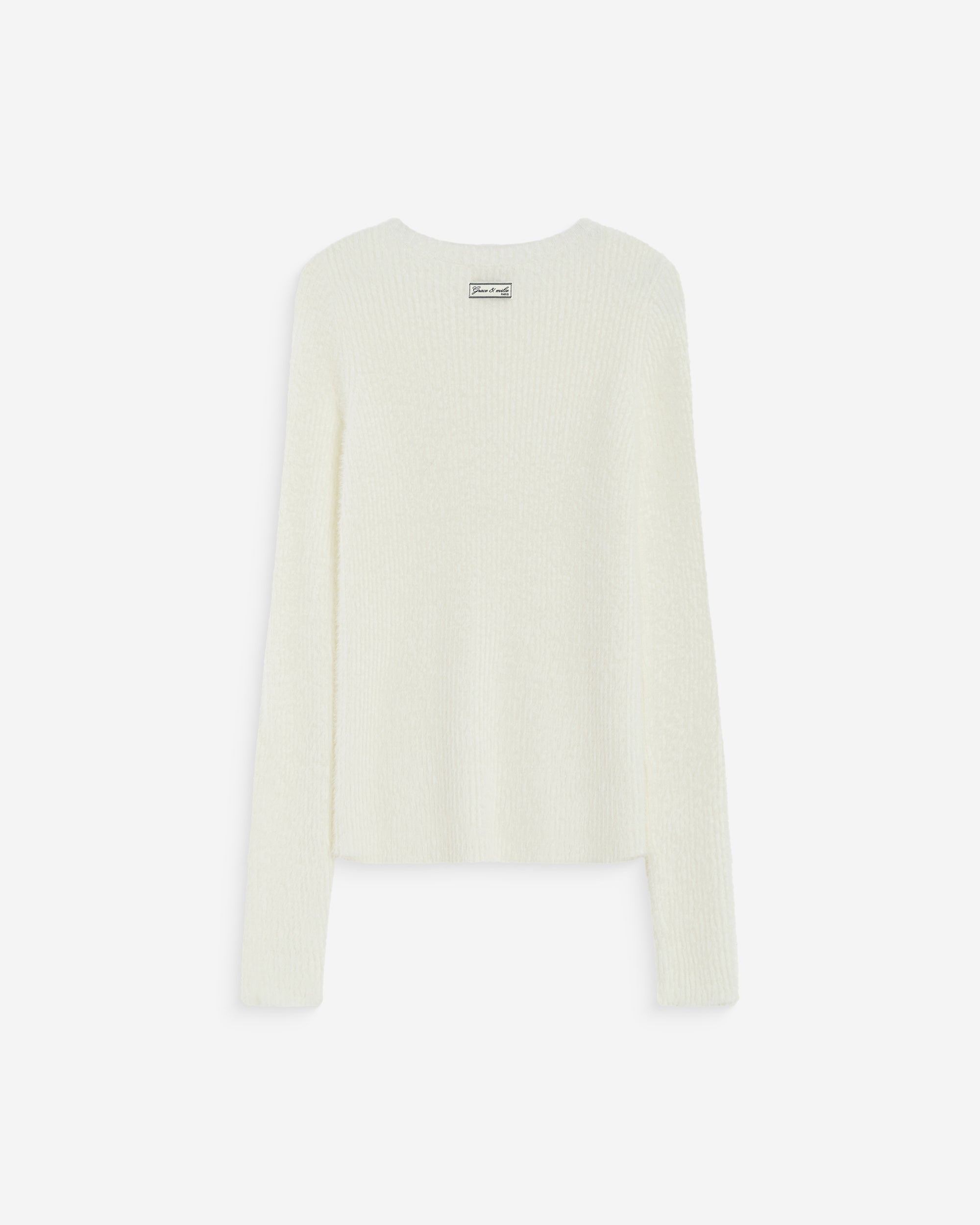 Pull doux près du corps col rond ecru Auryn