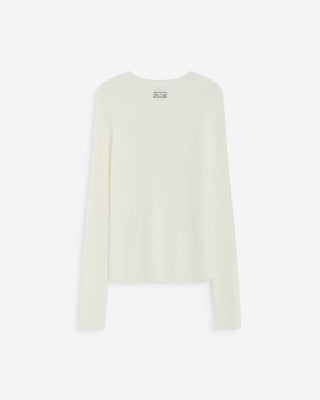 Pull doux près du corps col rond ecru Auryn