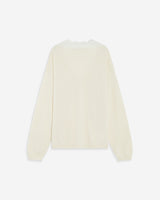 Knit sweater with lace V-neck ecru Augustin