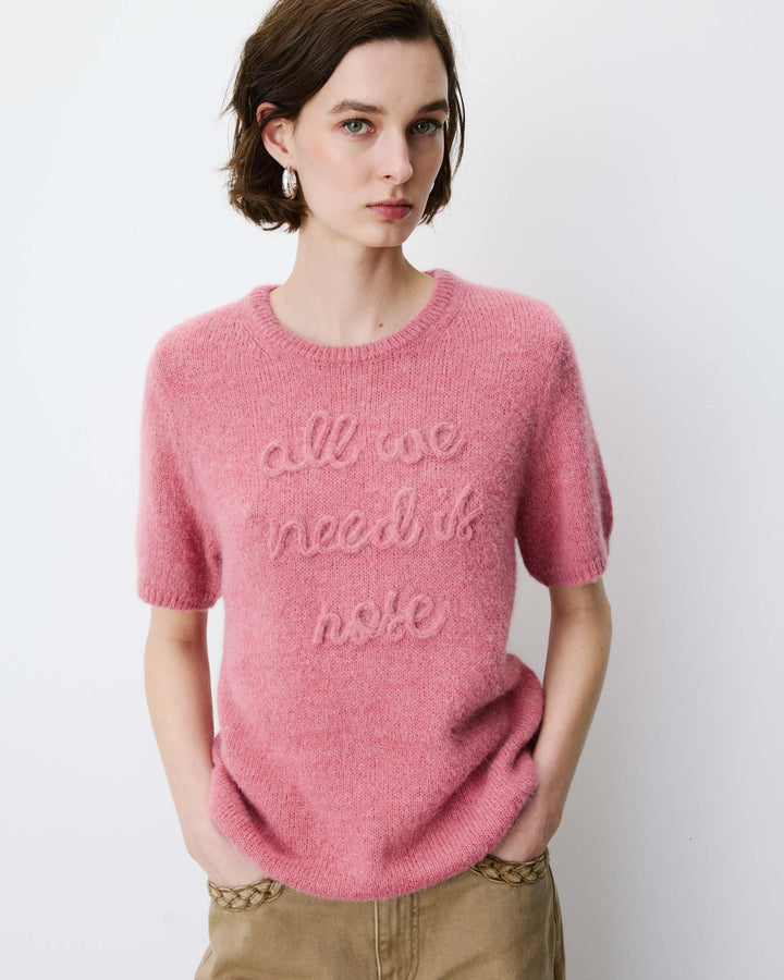 Jersey con mensaje bordado blush Austyn