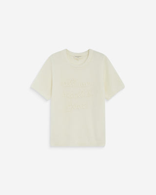 Jersey con mensaje bordado ivoire Austyn