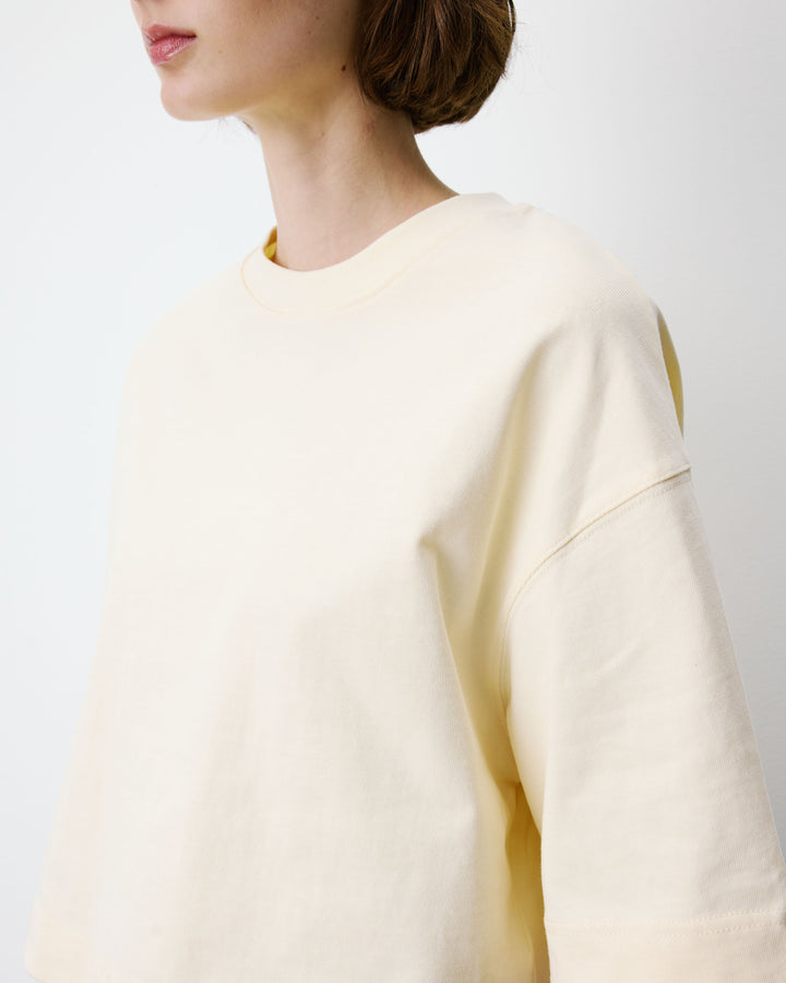 Camiseta corta de algodón vanille Arvel