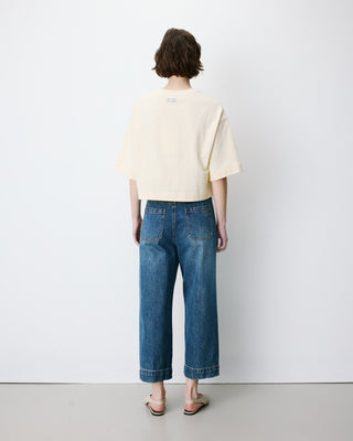 Camiseta corta de algodón vanille Arvel