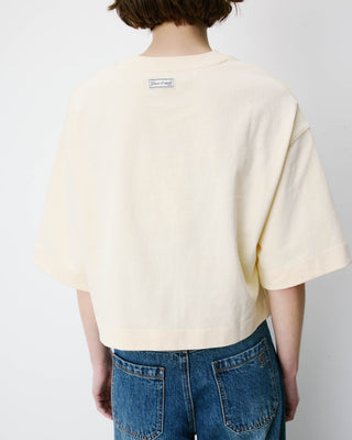 Camiseta corta de algodón vanille Arvel
