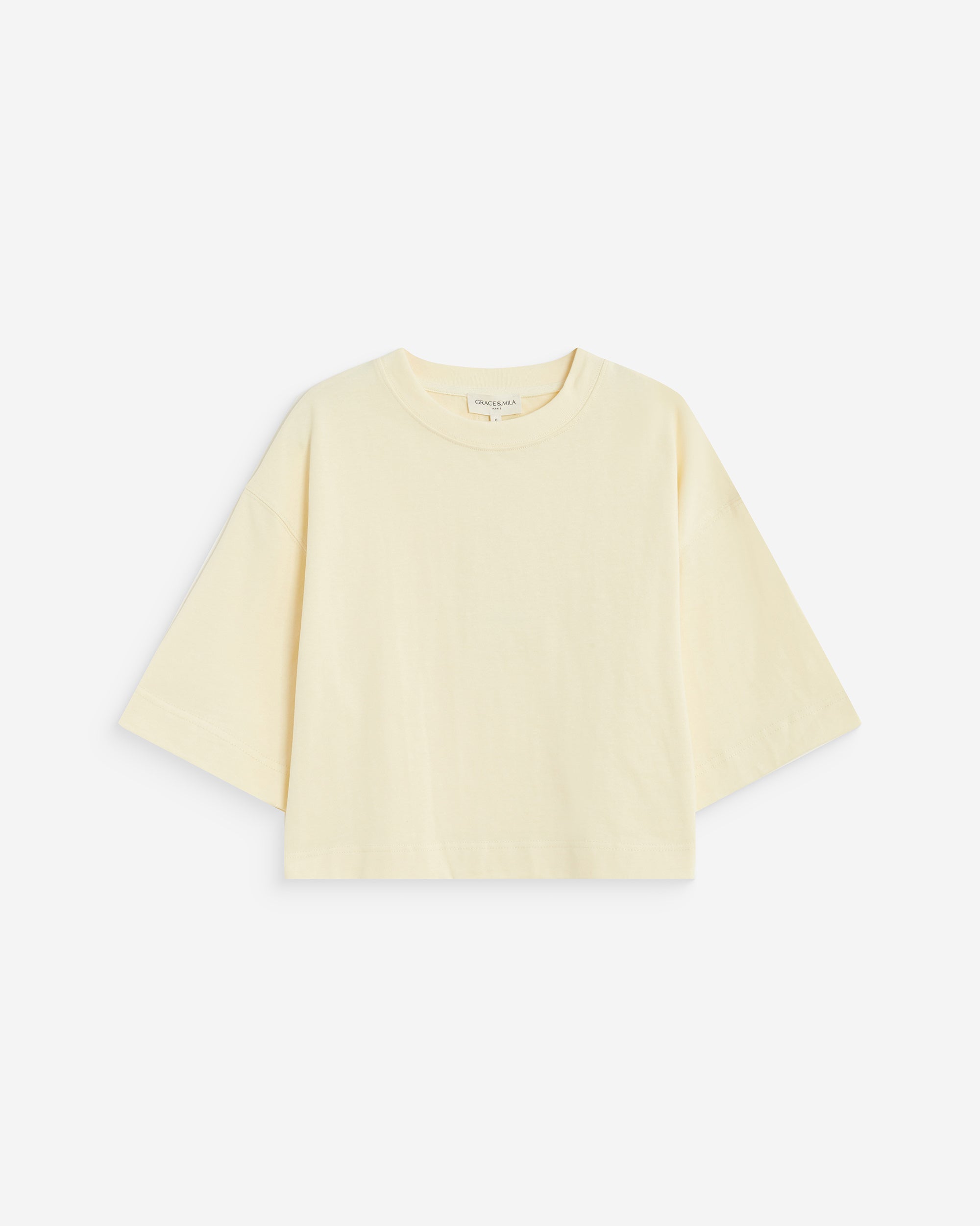 Camiseta corta de algodón vanille Arvel