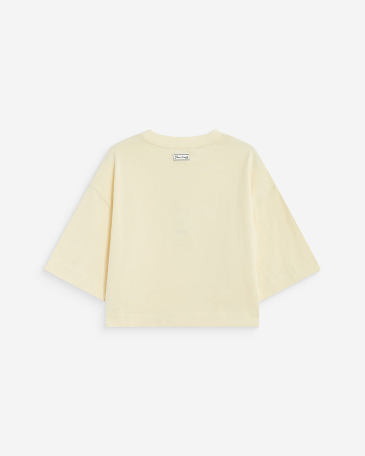 Camiseta corta de algodón vanille Arvel