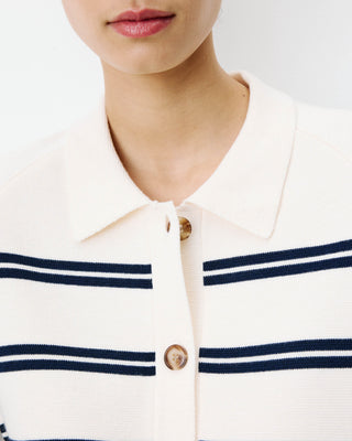 Cárdigan a rayas ecru Ardenis