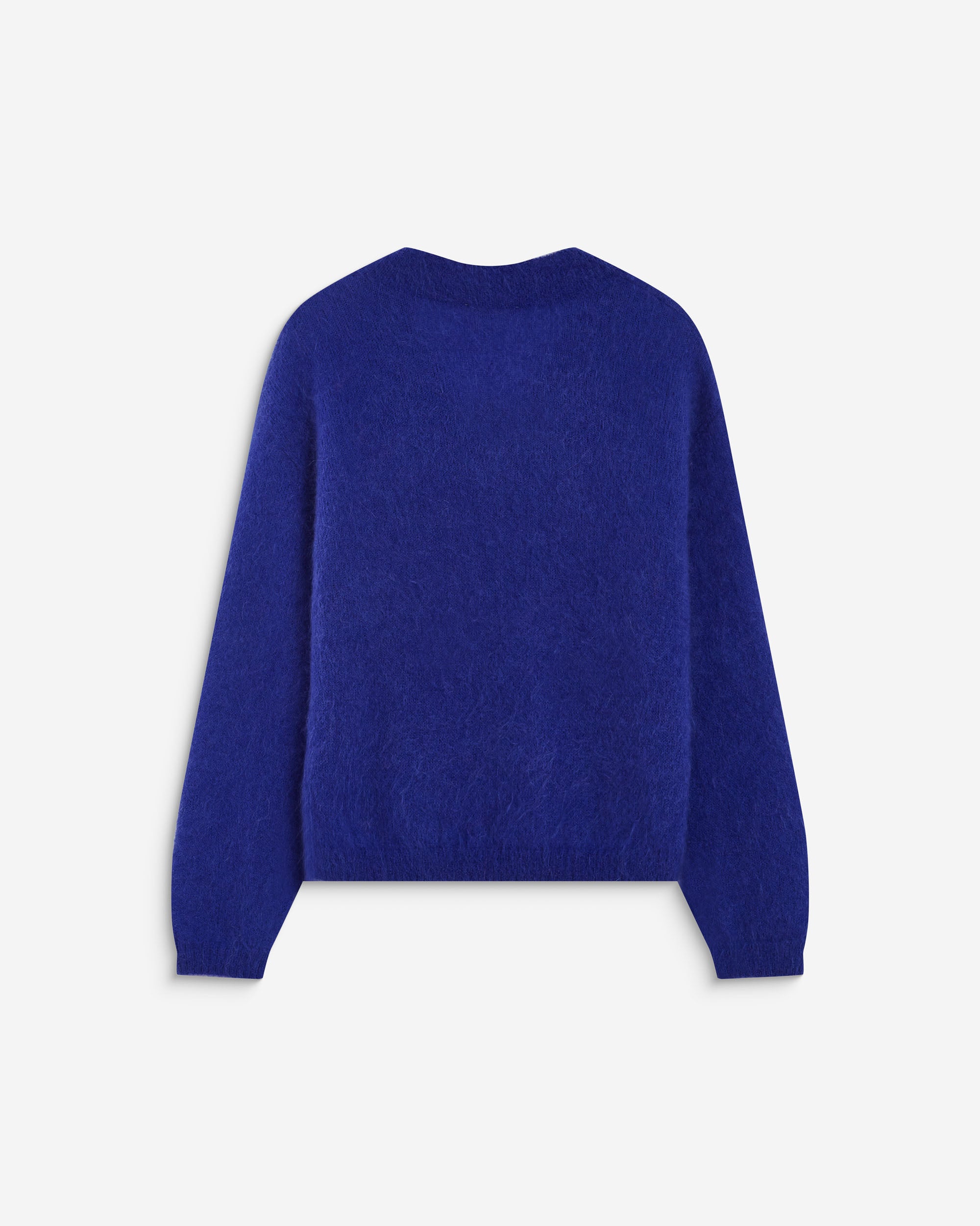 Pull large doux en mohair mélangé col V cobalt Adorable