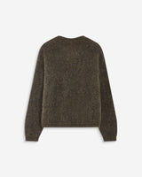 Pull large doux en mohair mélangé col V taupe Adorable