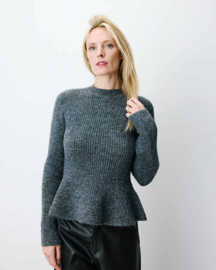 Peplum knit sweater anthracite Alvar