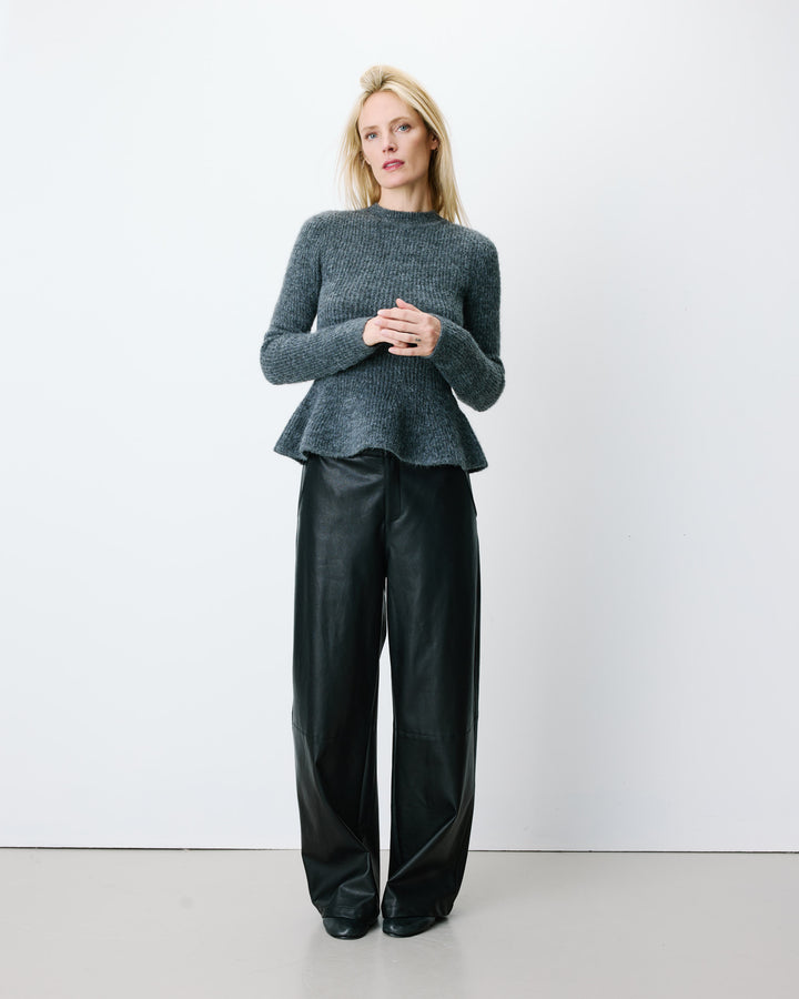 Peplum knit sweater anthracite Alvar