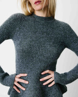 Peplum knit sweater anthracite Alvar