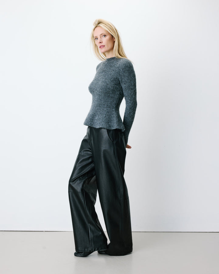 Peplum knit sweater anthracite Alvar